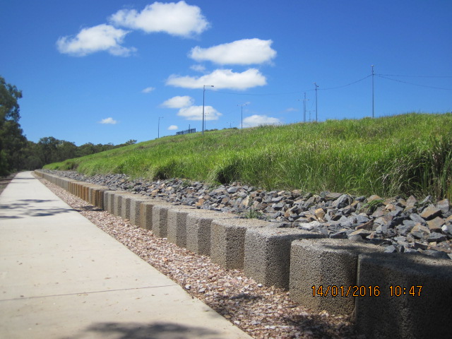 Site near Tarradarrapin Creek, Judy Holt Park, in 2016, showing well established vegetation.