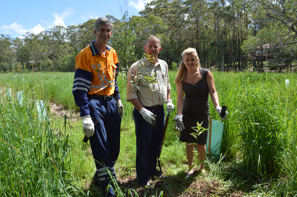 From left to right: Mark Paton – Group Environment Manager, Energex; Simon Warner – CEO, SEQ Catchments and Redland City Mayor Karen Williams.
