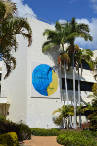 The artwork displayed on the Council's administration building