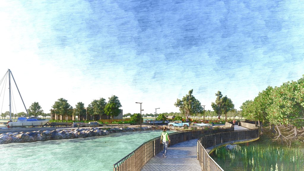 Artists' impression of the Weinam Creek footbridge